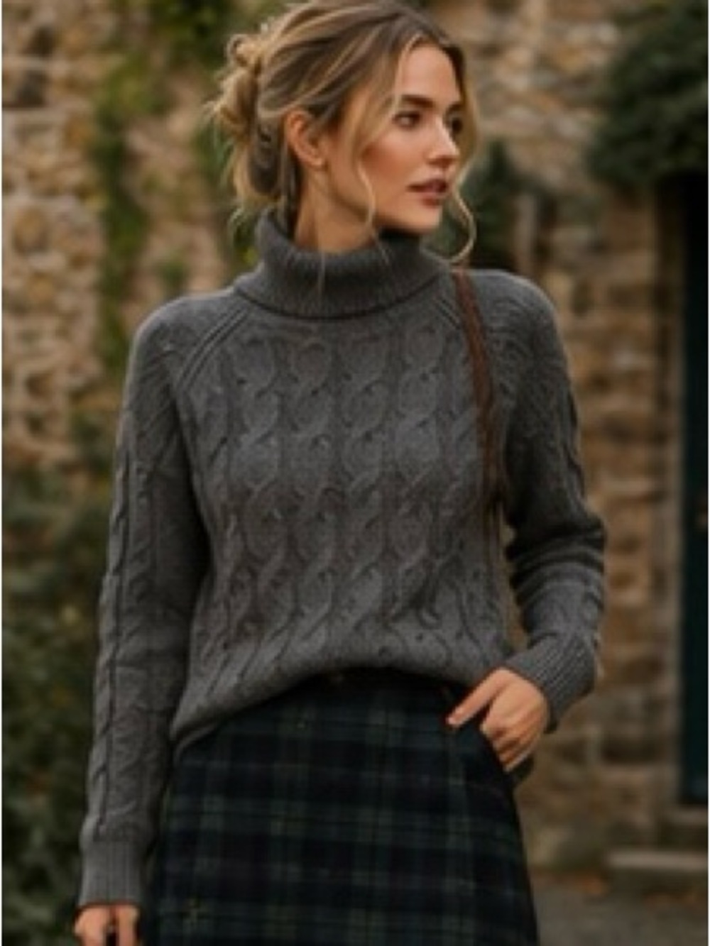 Gap Cable Knit Turtleneck Sweater Gray Wool Alpaca Fisherman Cozy Preppy S